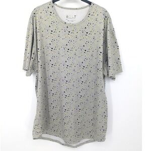 BYLT T-Shirt Performance Splatter Mens XL Grey Drop Cut Performance Athleisure